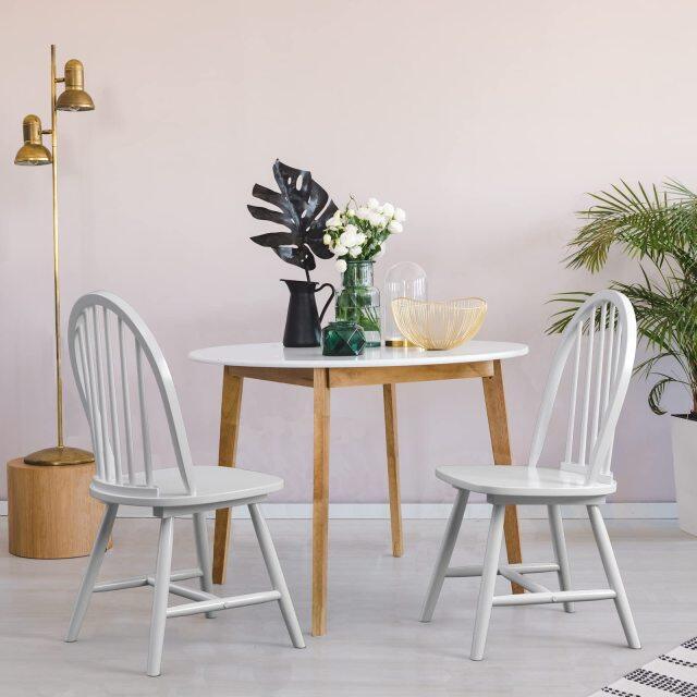 KOMFOTT Set of 2 Windsor Chairs, Wood Dining Chairs