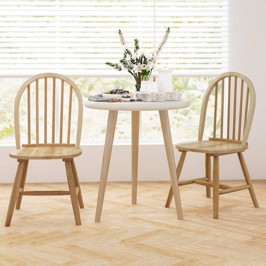 KOMFOTT Set of 2 Windsor Chairs, Wood Dining Chairs
