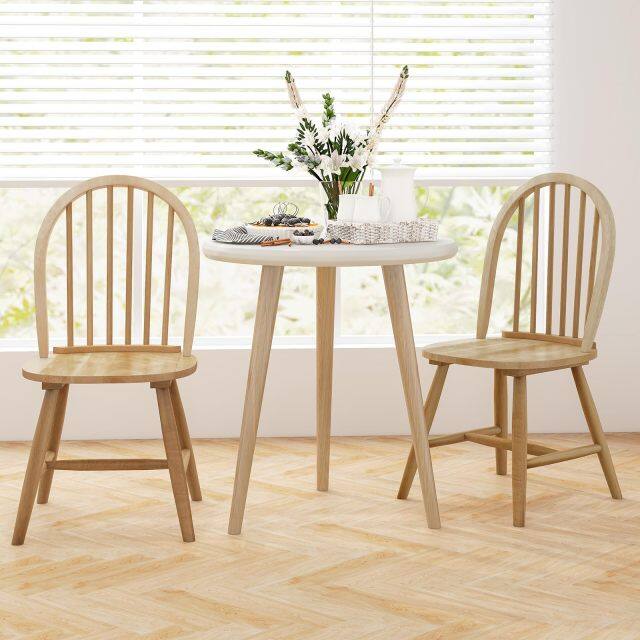 KOMFOTT Set of 2 Windsor Chairs, Wood Dining Chairs