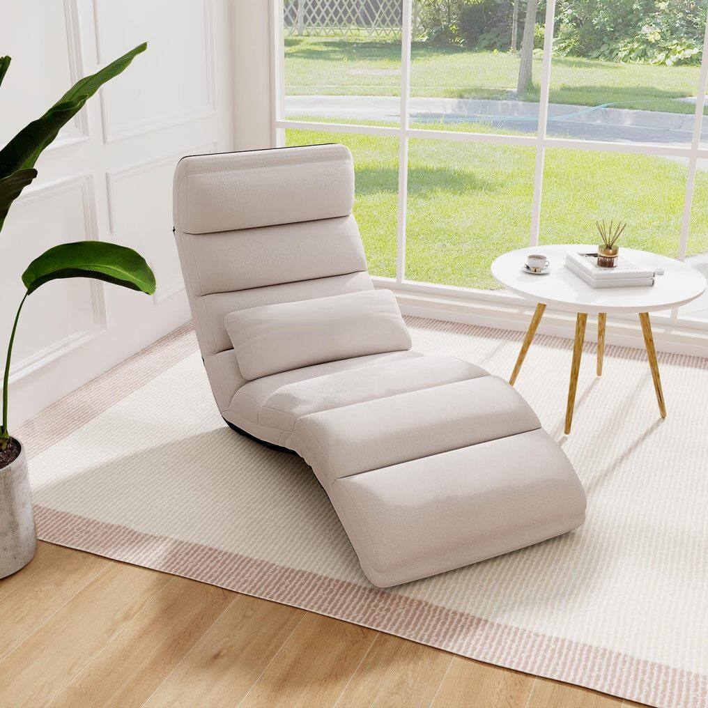 KOMFOTT Floor Chairs for Adults, Adjustable 5-Position Floor Lounger with Thick Padded & Pillow