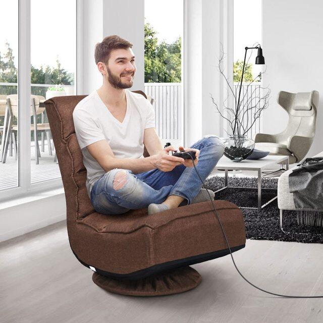 KOMFOTT 360 Degree Swivel Gaming Chair, 6 Position Adjustable Folding Floor Chair