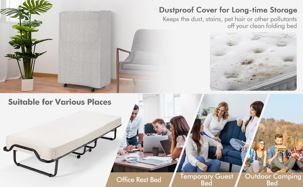 rollaway bed with mattress