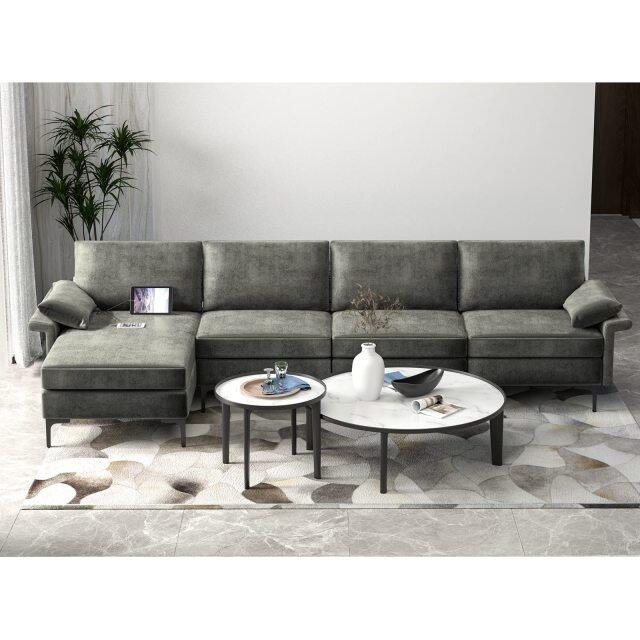 KOMFOTT 130.5 Inch Extra Large Convertible Sectional Sofa
