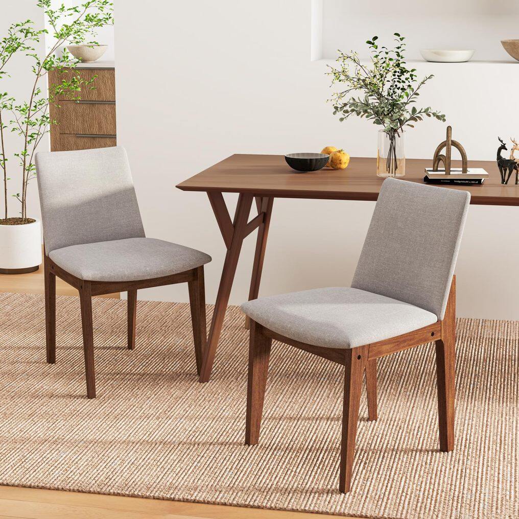 KOMFOTT Upholstered Dining Chairs Set of 2/4 with Rubber Wood Frame, Padded Cushions, High Curved Back