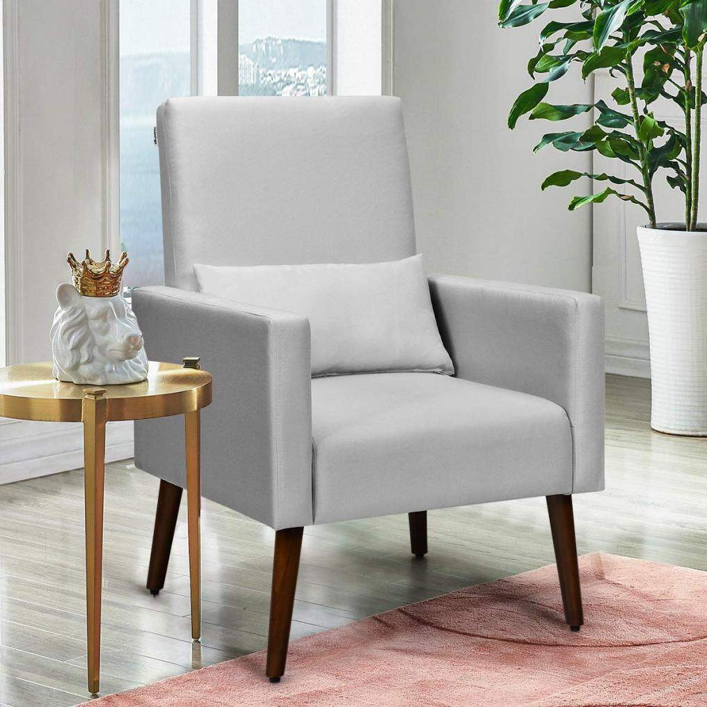 KOMFOTT Upholstered Rocking Chair, Modern High Back Armchair, Comfortable Rocker with Fabric Padded Seat, Waist Pillow