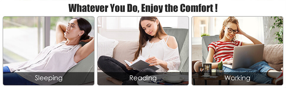 KOMFOTT bed wedge pillow with memory foam top