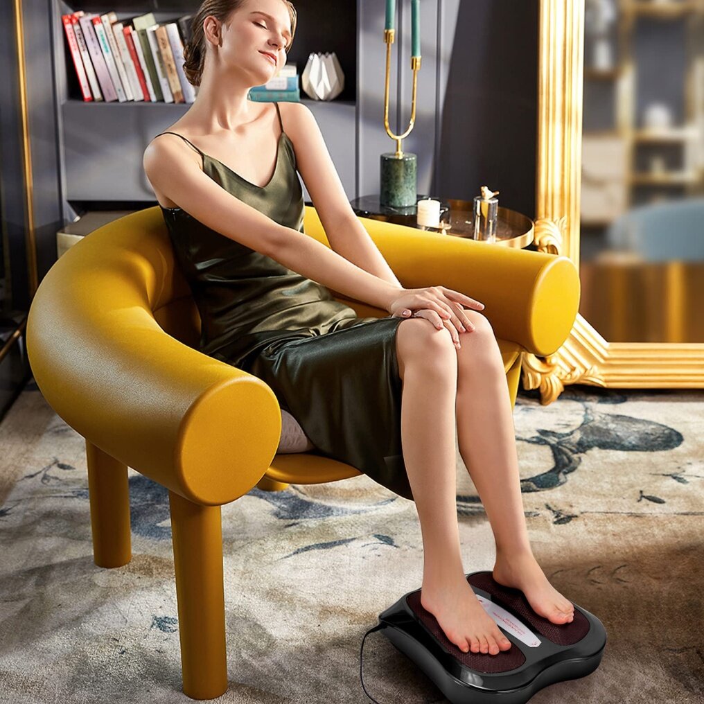 KOMFOTT Electric Shiatsu Foot Massager with Soothing Heating & Infrared Lights, 18 Rotating Shiatsu Nodes