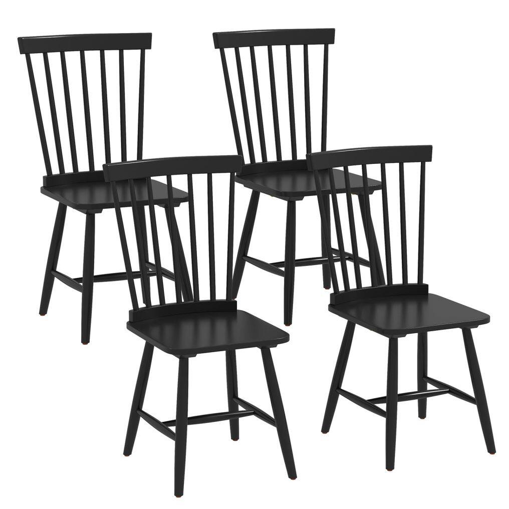 KOMFOTT Windsor Dining Chairs Set of 2/4 with Wide Seat & Spindle Back