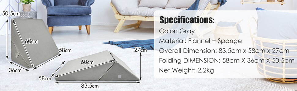 KOMFOTT bed wedge pillow for sitting in the bed