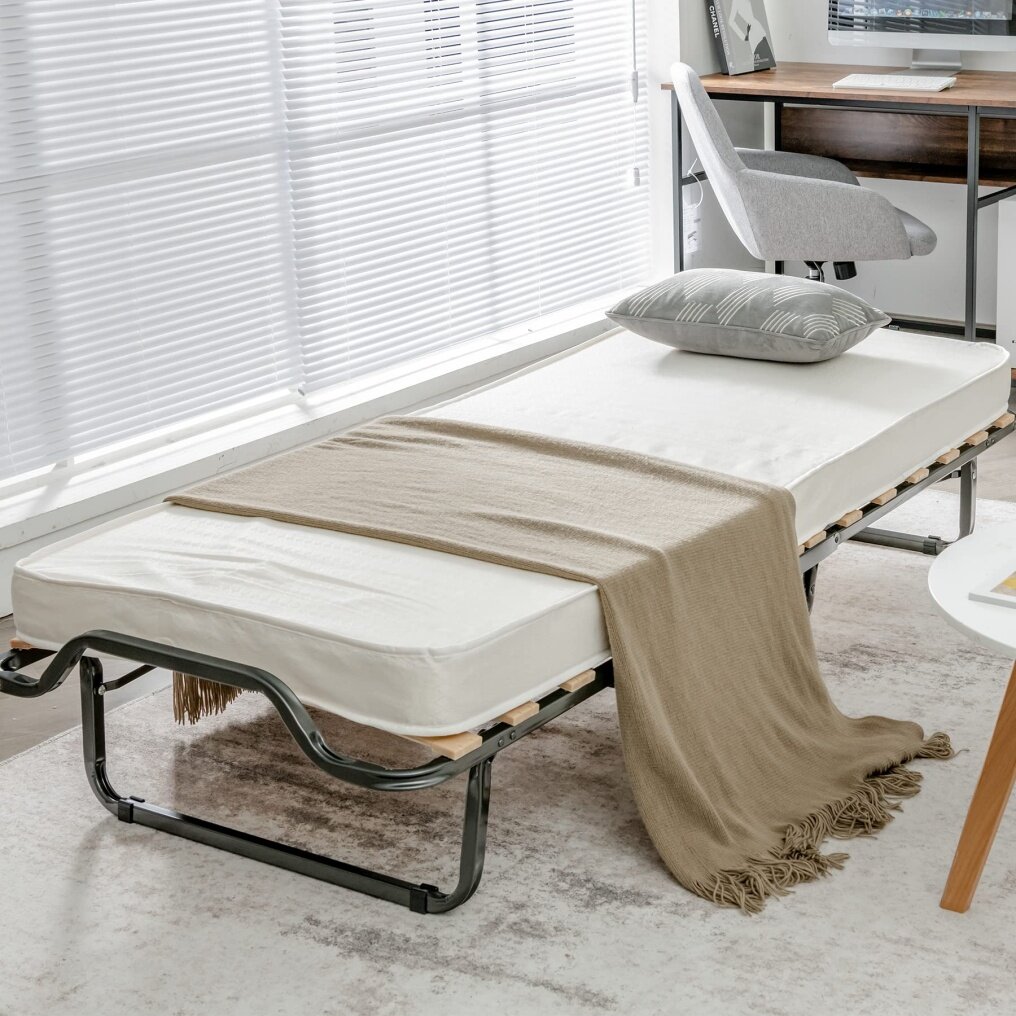 KOMFOTT Folding Bed with 4 Inch Mattress, Storage Cover and Memory Foam Mattress