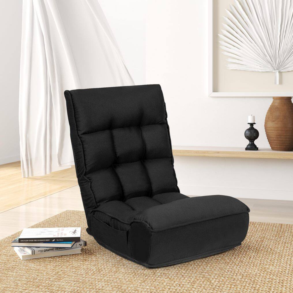 KOMFOTT  Folding Floor Lounge Chair with 5-Position Adjustable Head & 4-Position Adjustable Backrest