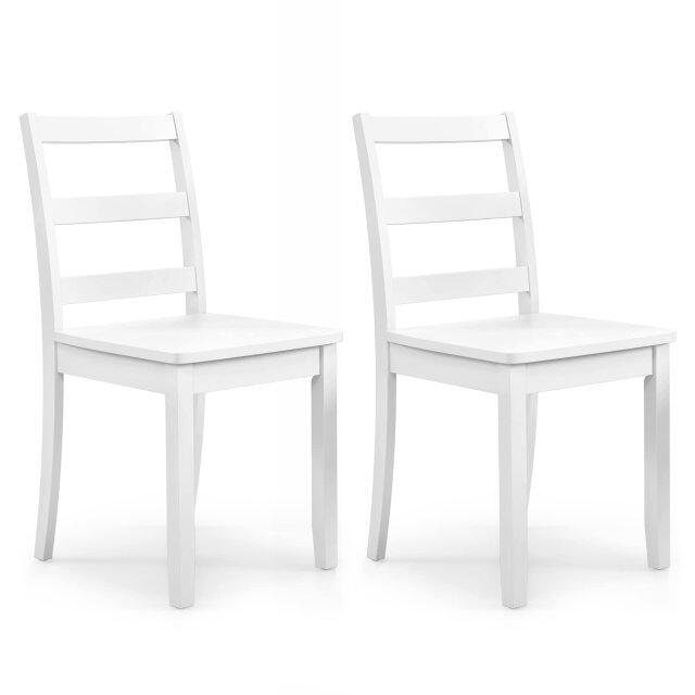 KOMFOTT Wood Dining Chairs Set of 2/4 with Solid Rubber Wood Legs, Non-Slip Foot Pads