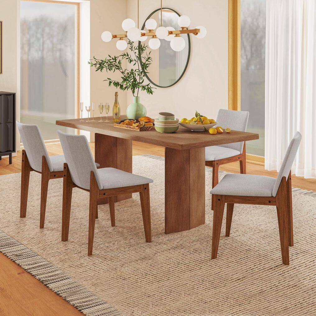 KOMFOTT Upholstered Dining Chairs Set of 2/4 with Rubber Wood Frame, Padded Cushions, High Curved Back