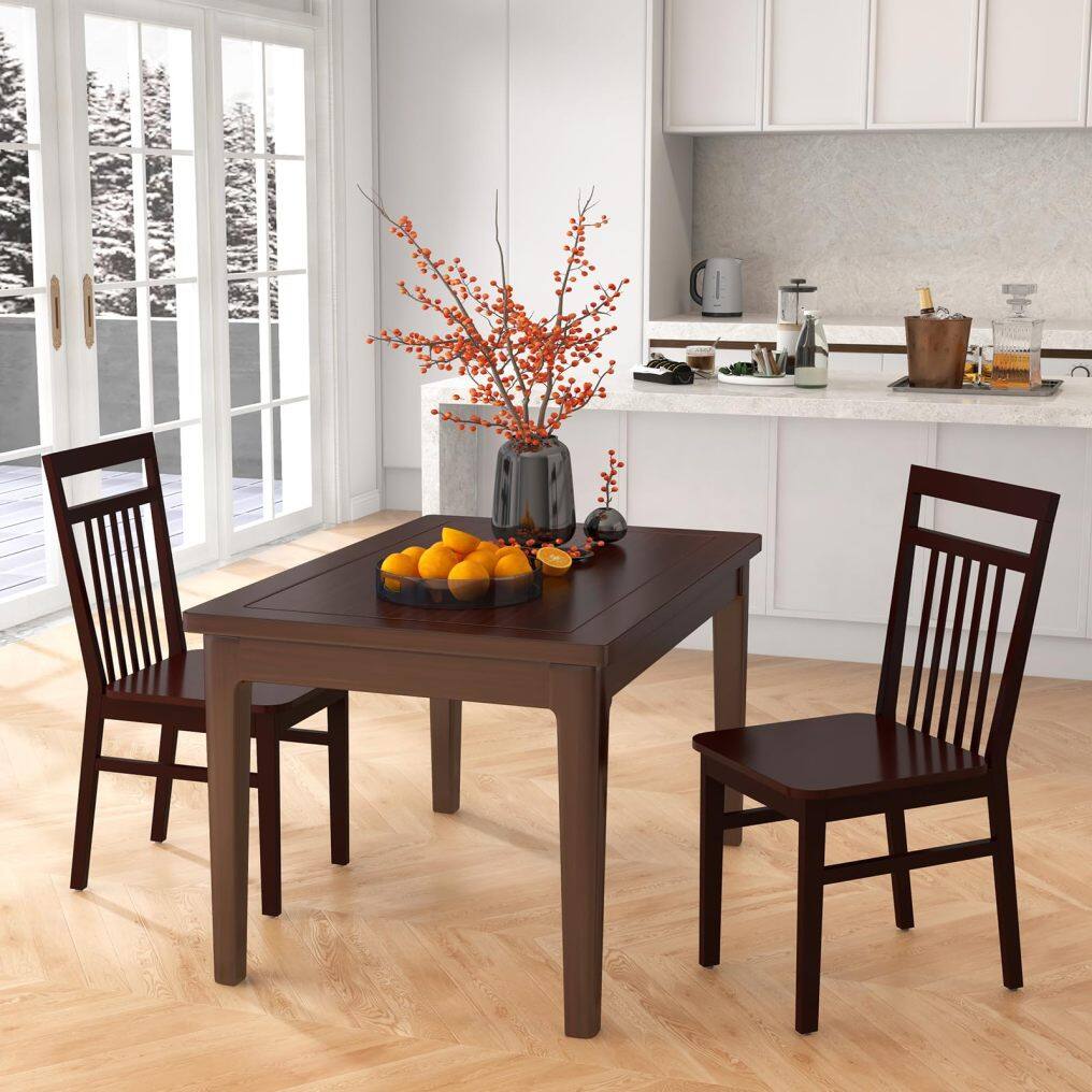 KOMFOTT Wood Dining Chairs Set of 2/4, Kitchen Chairs with Solid Wood Frame