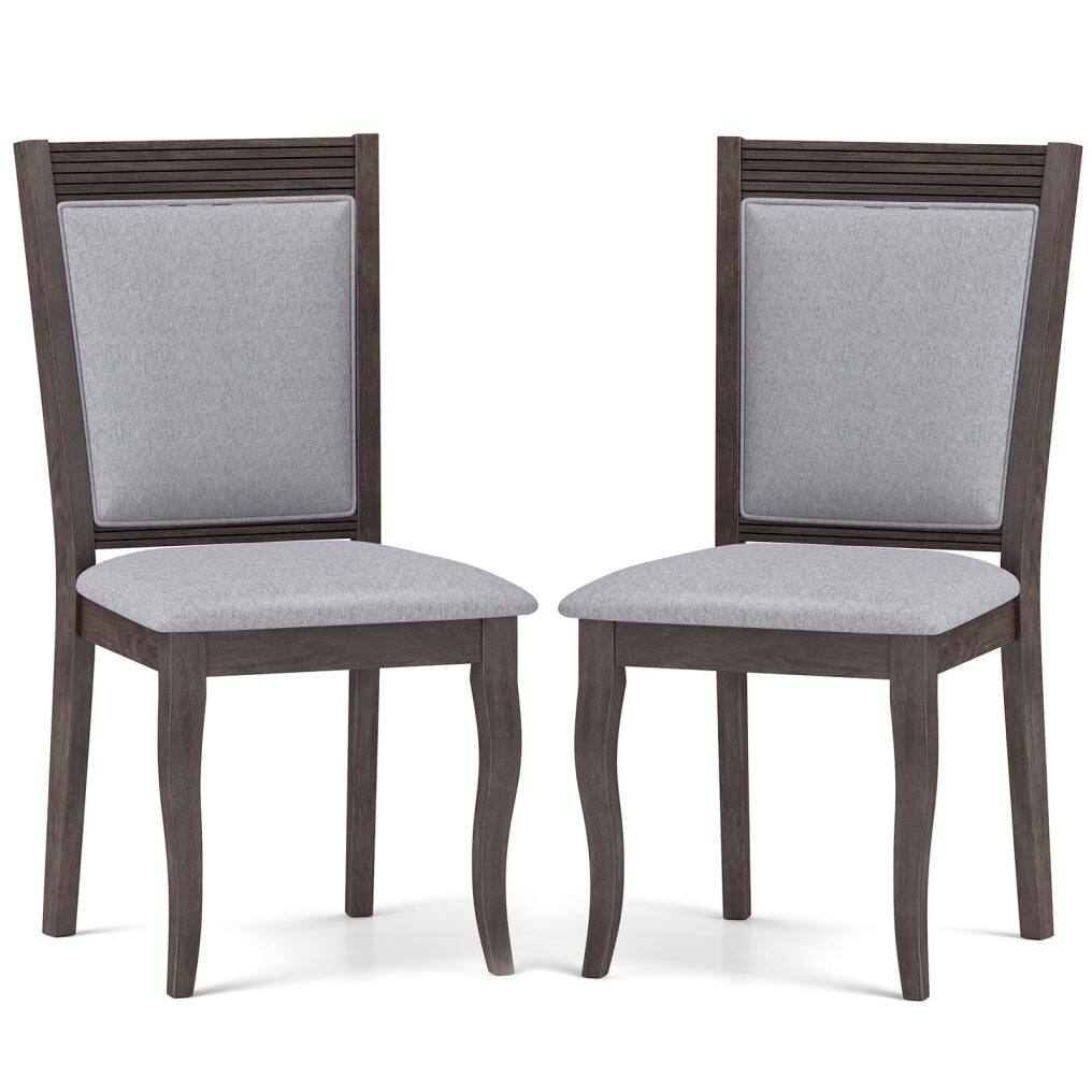 KOMFOTT Wood Dining Chairs Set of 2/4, Farmhouse Upholstered Kitchen Chairs w/Rubber Wood Frame, Padded Seat, High Backrest