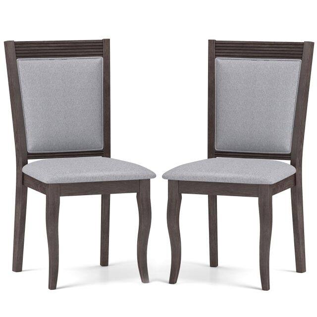 KOMFOTT Wood Dining Chairs Set of 2/4, Farmhouse Upholstered Kitchen Chairs w/Rubber Wood Frame, Padded Seat, High Backrest