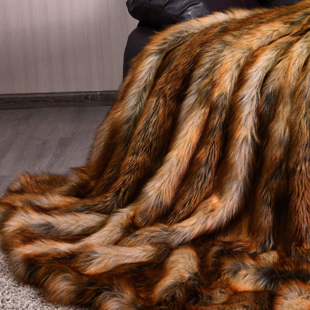 KOMFOTT Faux Fur Throw Blanket (58" x 84")