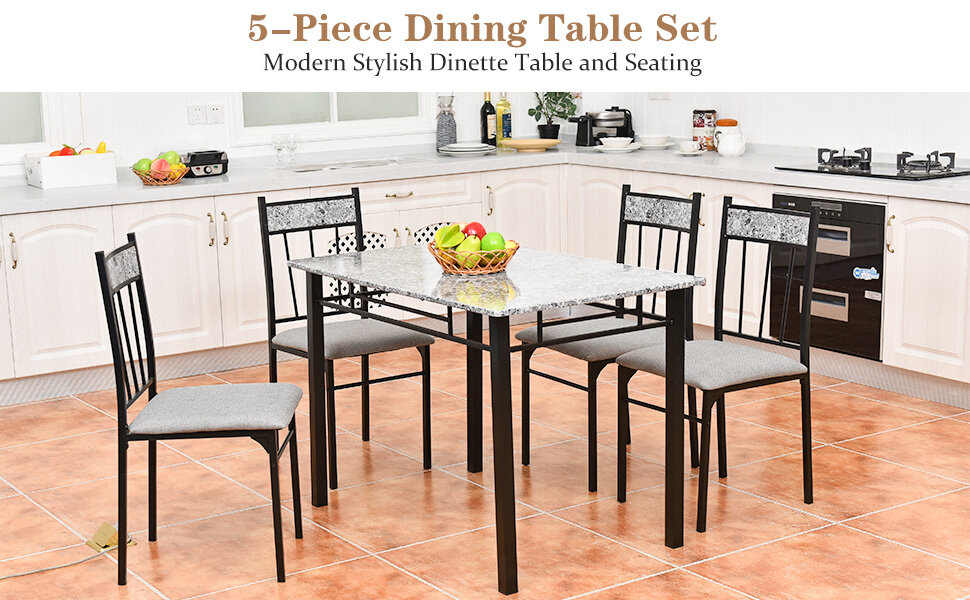 5 Pieces Dining Table Set