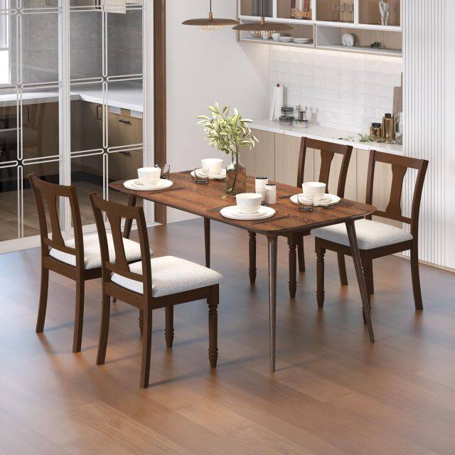 KOMFOTT Wood Dining Chairs Set of 2/4 with Flip-up Storage Seat