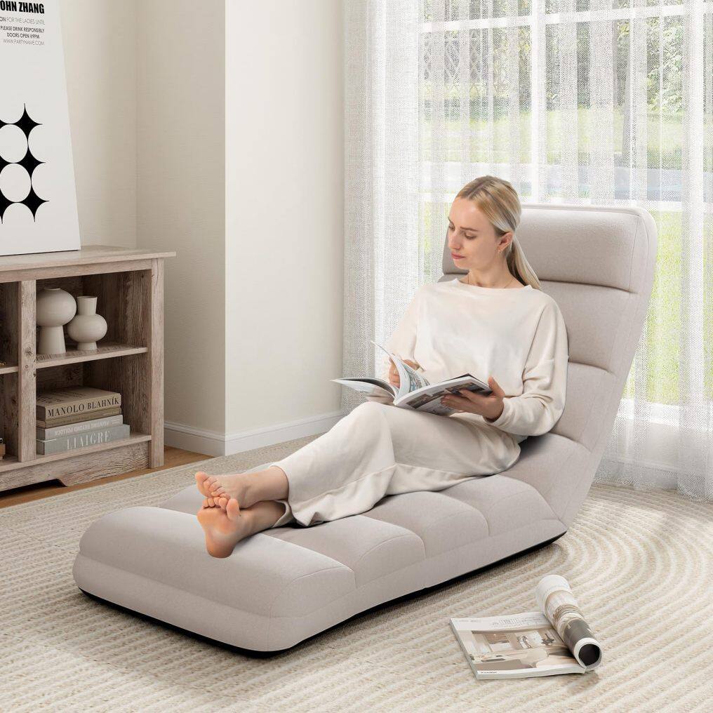 KOMFOTT Floor Chairs for Adults, Adjustable 5-Position Floor Lounger with Thick Padded & Pillow