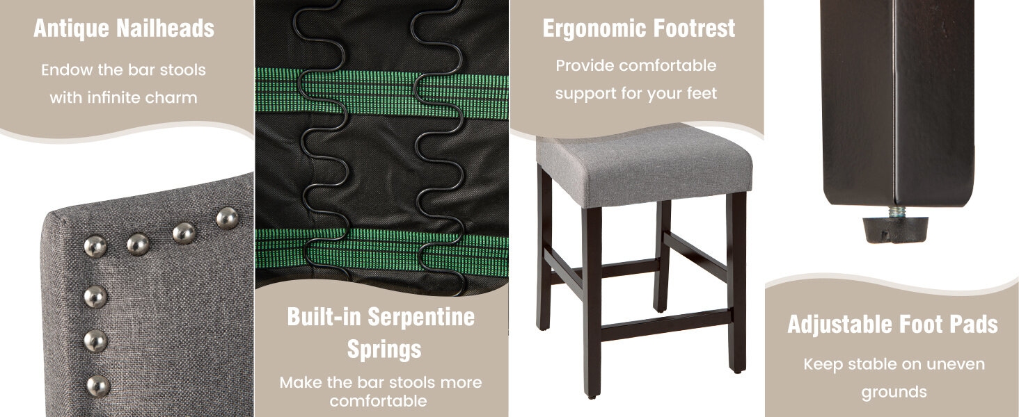 Nailed Upholstered Barstools