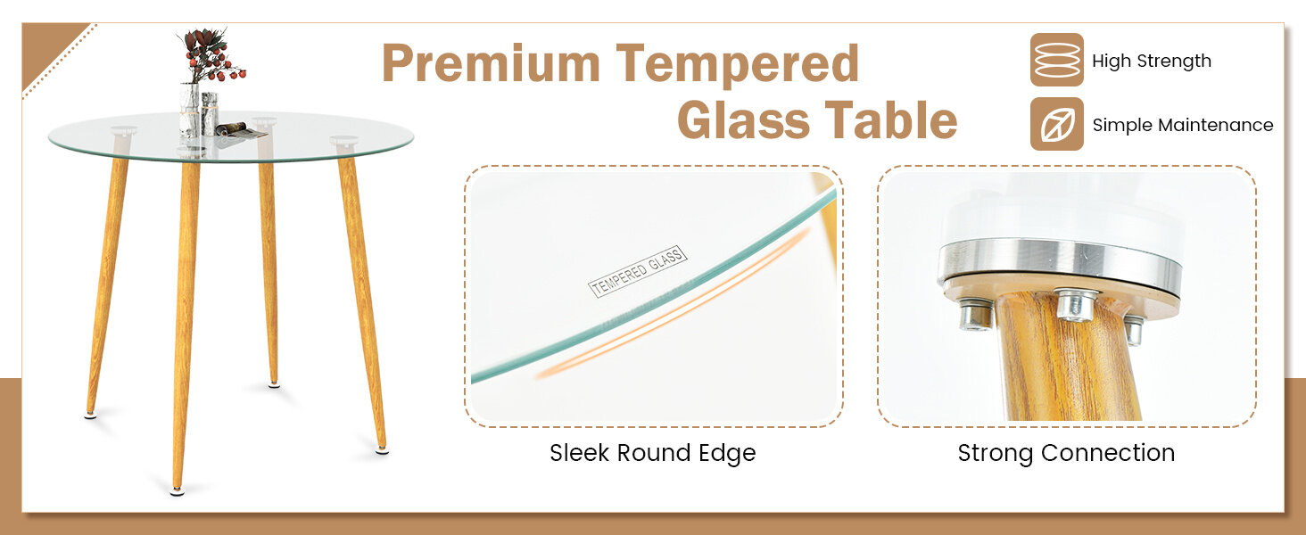 round glass dining table