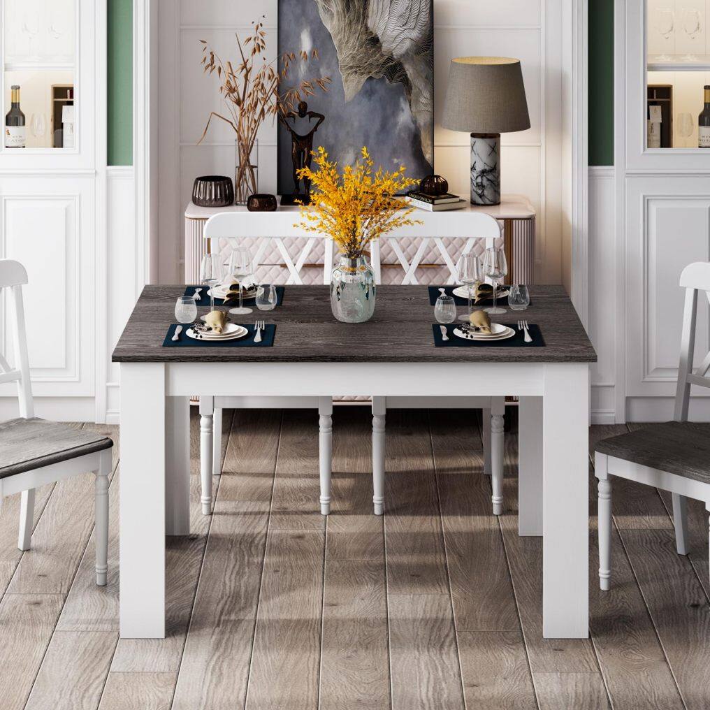 KOMFOTT Wooden Dining Table, Modern Kitchen Table for 4, 47" L x 28" W x 30" H