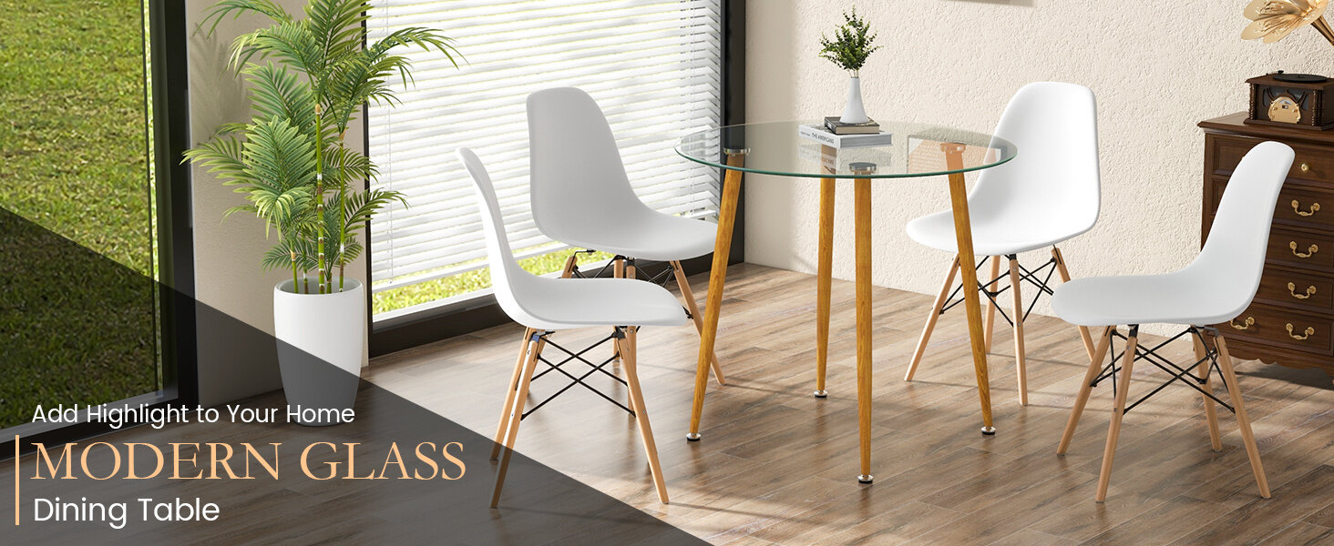 round glass dining table