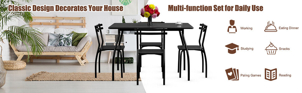 5Pcs Dining Table Set for 4