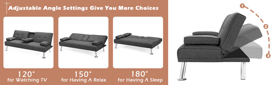 Modern Convertible Futon Sofa Bed