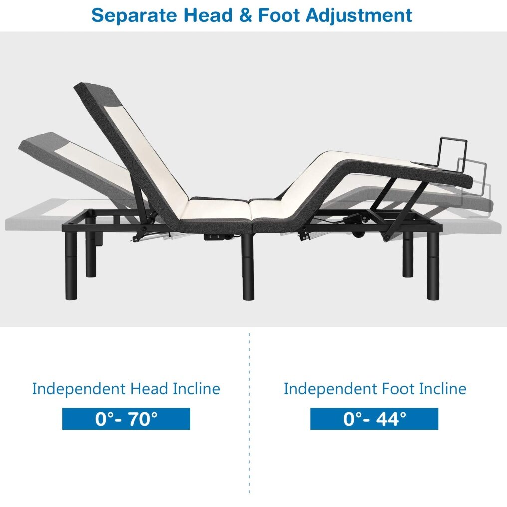 KOMFOTT Adjustable Bed Base with Wireless Remote (Twin-XL) / (Queen)