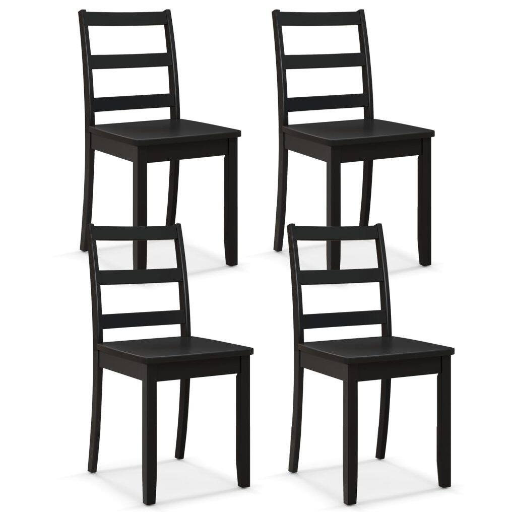KOMFOTT Wood Dining Chairs Set of 2/4 with Solid Rubber Wood Legs, Non-Slip Foot Pads