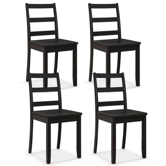 KOMFOTT Wood Dining Chairs Set of 2/4 with Solid Rubber Wood Legs, Non-Slip Foot Pads