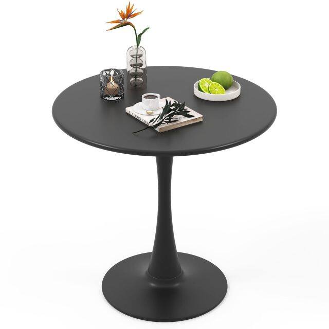 KOMFOTT Round Dining Table, 32" Modern Tulip Kitchen Table with 0.9” Thickened Tabletop & Sturdy Metal Pedestal