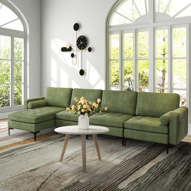 KOMFOTT Modern Accent Sofa w/Comfy Cushion Bolster for Bedroom Reception Room