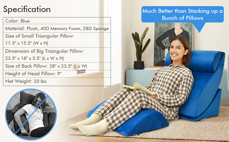 ergonomic bed wedge pillows