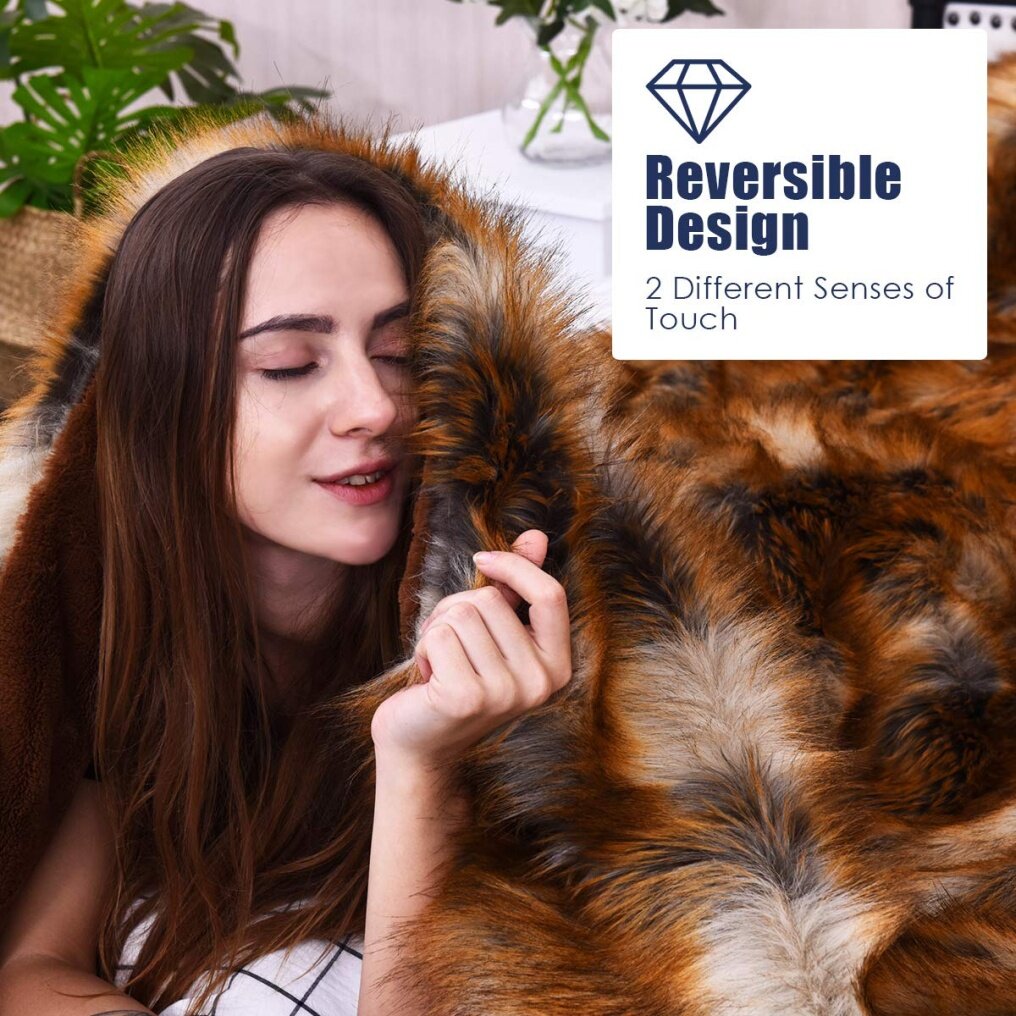 KOMFOTT Faux Fur Throw Blanket (58" x 84")