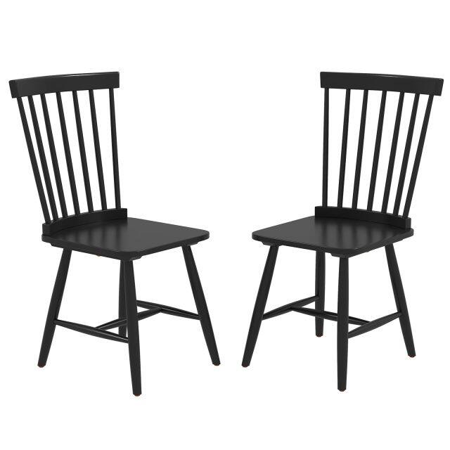 KOMFOTT Windsor Dining Chairs Set of 2/4 with Wide Seat & Spindle Back