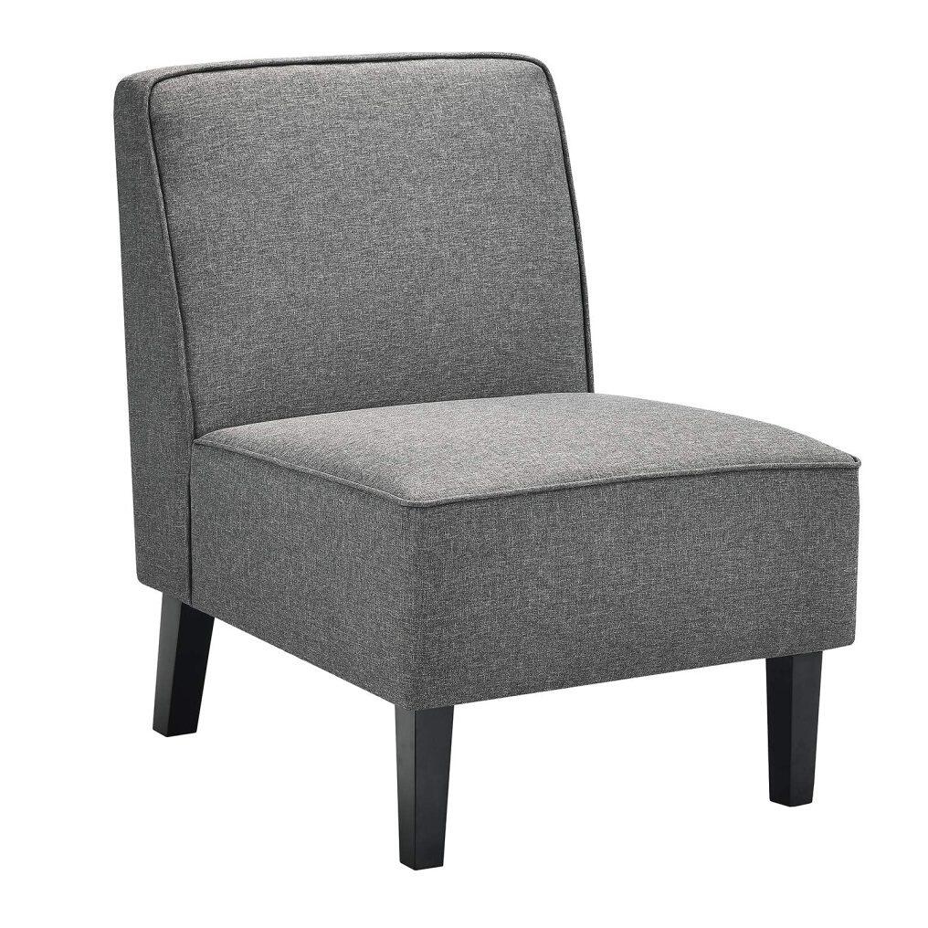 KOMFOTT Set of 1/2 Thick Armless Accent Chair with Solid Wood Legs, 9" Thick Sponge Cushion