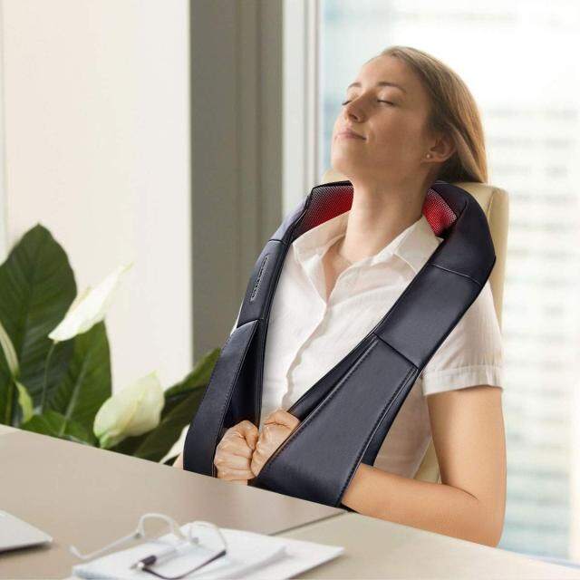 KOMFOTT Shiatsu Neck Back Massager with Heat, Electric 3D Kneading Massage Pillow for Neck