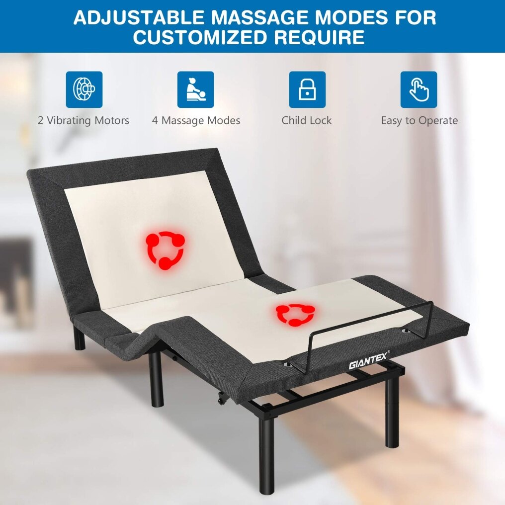KOMFOTT Adjustable Bed Base with Wireless Remote (Twin-XL) / (Queen)