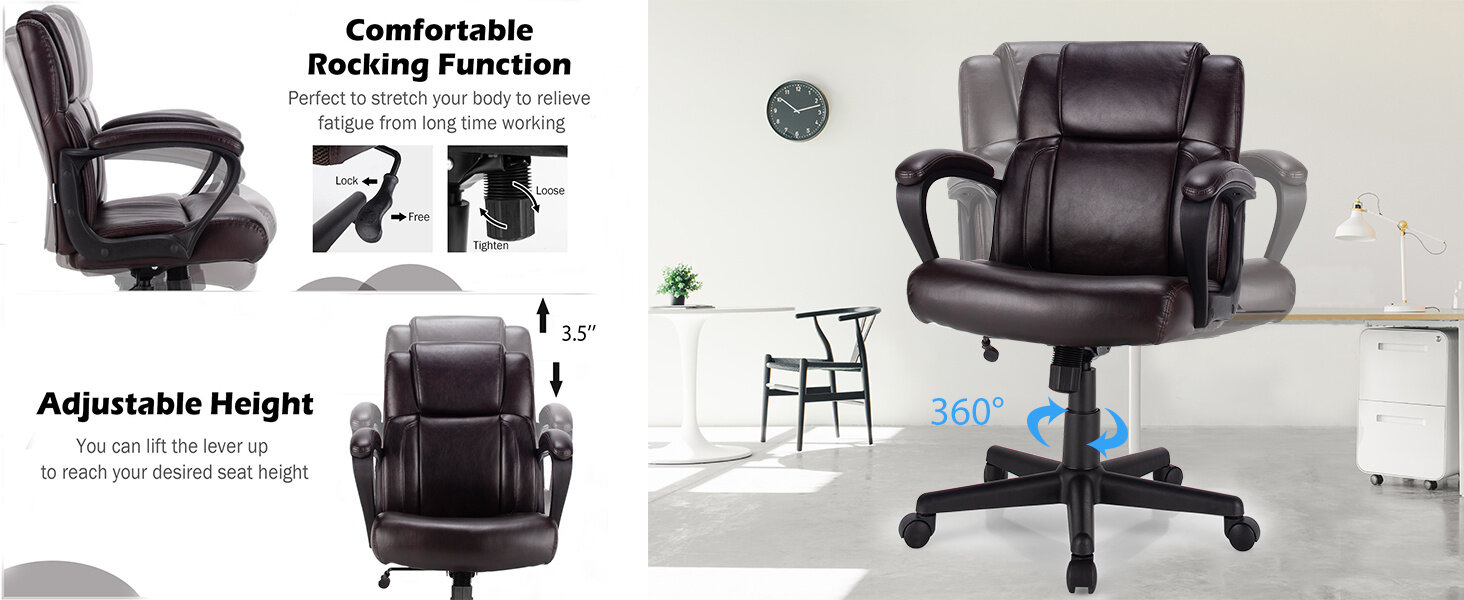 Leather Executive Office Desk Chair