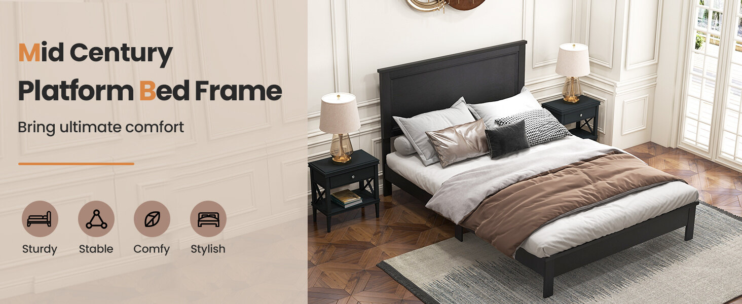 Mid Century Platform Bed