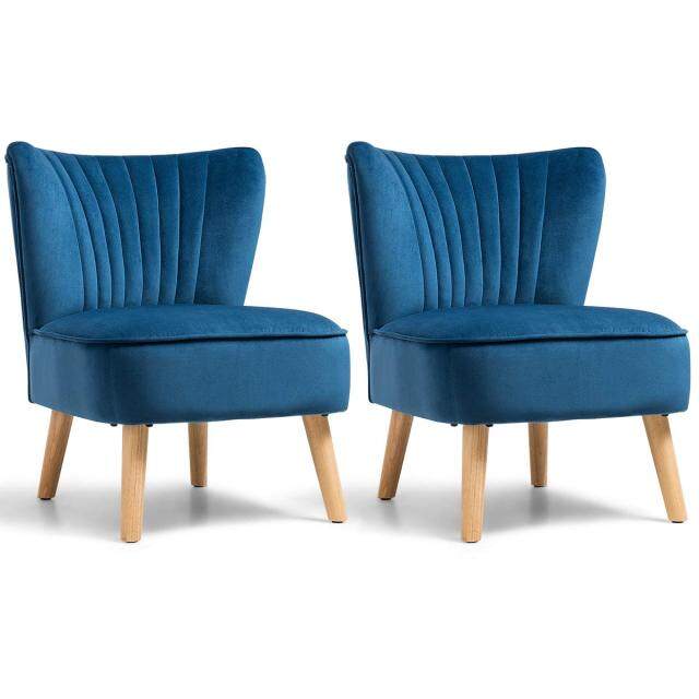 KOMFOTT Velvet Accent Chair, Upholstered Modern Sofa Chair with Wood Legs & Thickly Padded
