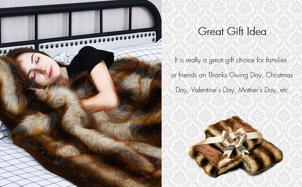 Faux Fur Throw Blanket