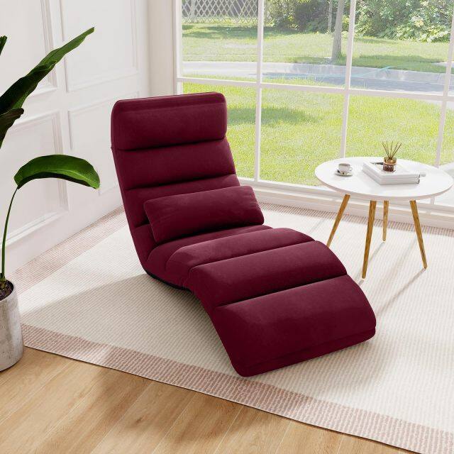 KOMFOTT Floor Chairs for Adults, Adjustable 5-Position Floor Lounger with Thick Padded & Pillow