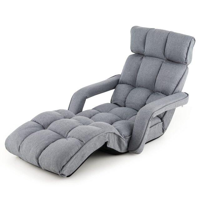 KOMFOTT Foldable Lazy Sofa, Indoor Chaise Lounger Sofa with 6 Adjustable Positions