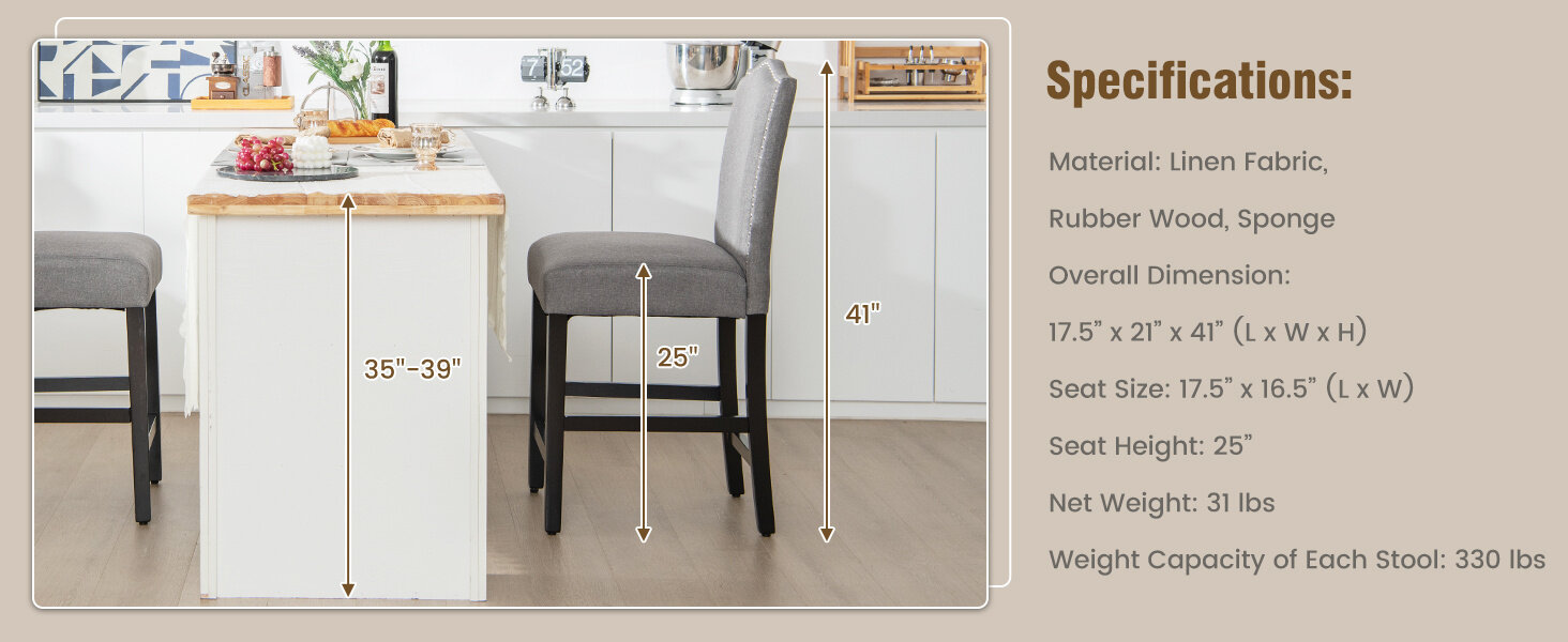 Barstools with Back for Kitchen Island