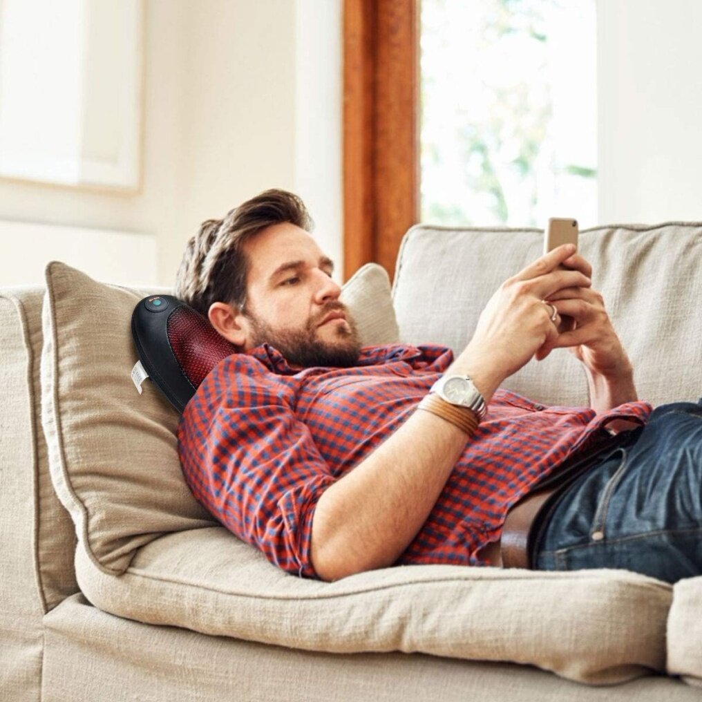 KOMFOTT Shiatsu Back Neck Massager with Heat, Kneading Massage Pillow for Muscle Pain Relief