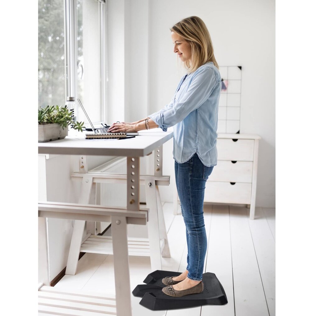 KOMFOTT Anti Fatigue Mat, Not-Flat Standing Mat w/ Foot Massage Points Diverse Terrain & Beveled Edges for Home Kitchen Office